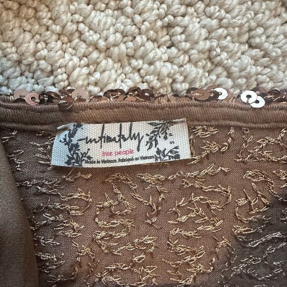 Free People brown sparkly top - Picture 2 of 2